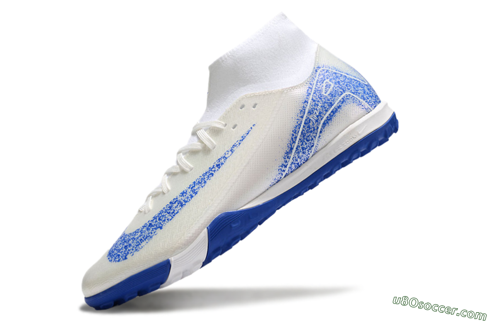 Nike Air Zoom Mercurial Superfly 10 Elite TF Artificial Turf Soccer Shoes - Beige/White/Blue 5