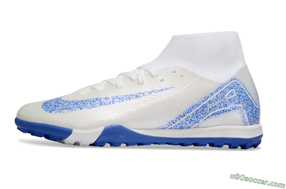 Nike Air Zoom Mercurial Superfly 10 Elite TF Artificial Turf Soccer Shoes - Beige/White/Blue 2