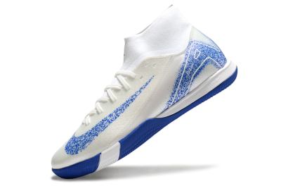 Nike Air Zoom Mercurial Superfly 10 Elite IC Indoor & Futsal Soccer Shoes - Beige/White/Blue