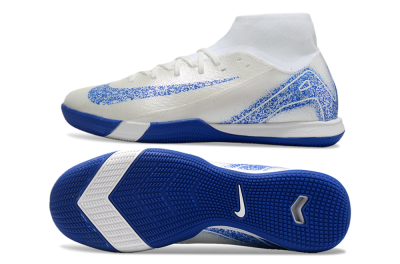 Nike Air Zoom Mercurial Superfly 10 Elite IC Indoor & Futsal Soccer Shoes - Beige/White/Blue