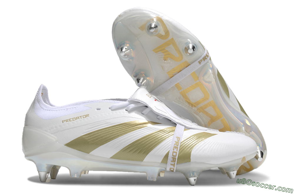 Adidas Predator Elite Foldover Tongue SG Soft Ground Soccer Cleats - Beige/White/Gold 1