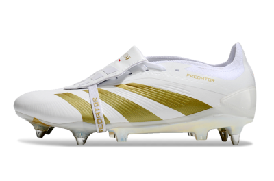 Adidas Predator Elite Foldover Tongue SG Soft Ground Soccer Cleats - Beige/White/Gold