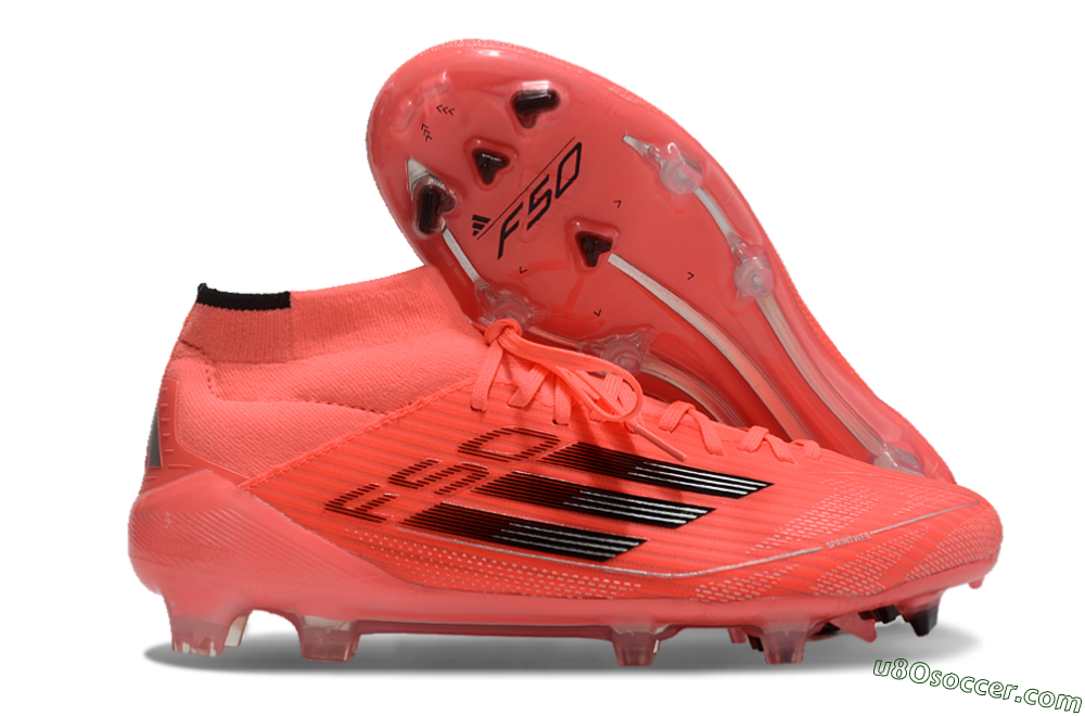 Adidas F50 Elite Mid FG Firm Ground Soccer Cleats - Red/Black/Silver 1