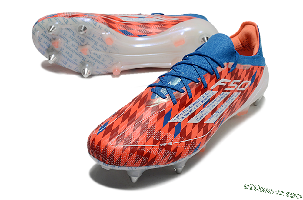 Adidas F50 Elite SG Soft Ground Soccer Cleats - Red/Blue/White 3