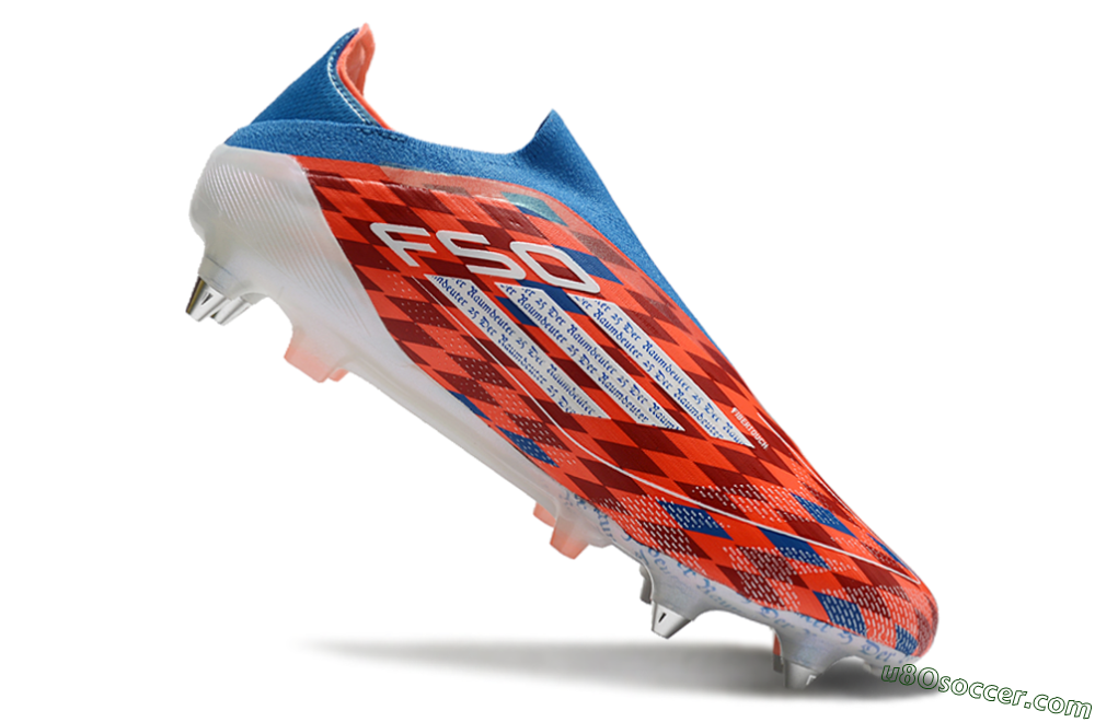 Adidas F50 Elite Laceless SG Soft Ground Soccer Cleats - Red/Blue/White 4