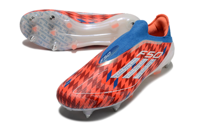 Adidas F50 Elite Laceless SG Soft Ground Soccer Cleats - Red/Blue/White