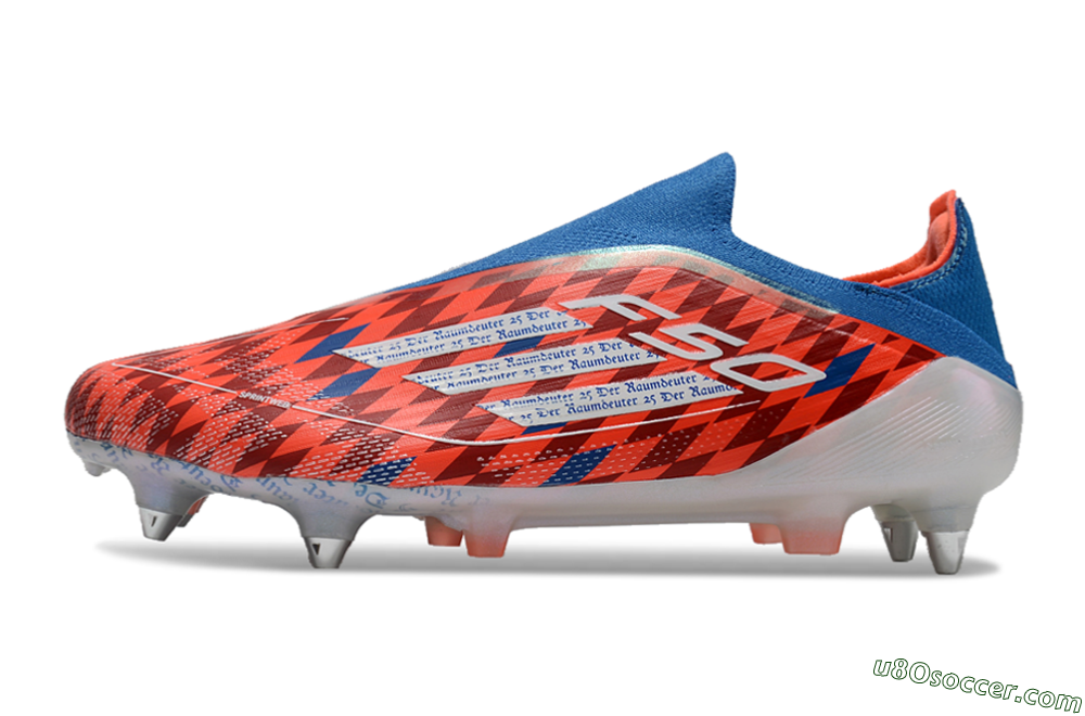 Adidas F50 Elite Laceless SG Soft Ground Soccer Cleats - Red/Blue/White 2