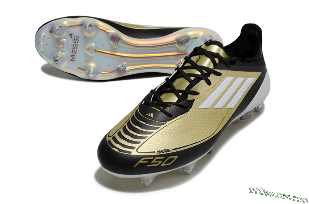 Adidas F50 Elite SG Soft Ground Soccer Cleats - Gold/Black/White 3