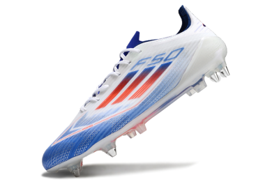 Adidas F50 Elite SG Soft Ground Soccer Cleats - White/Blue/Red