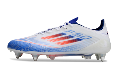 Adidas F50 Elite SG Soft Ground Soccer Cleats - White/Blue/Red