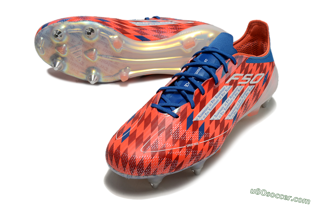 Adidas F50 Elite SG Soft Ground Soccer Cleats - Red/Blue/White 3