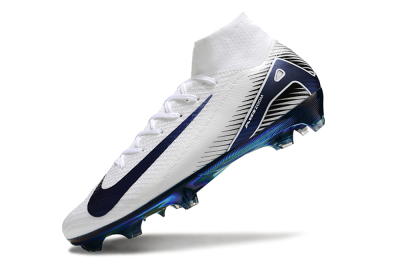 Nike Air Zoom Mercurial Superfly 10 Elite FG Firm Ground Soccer Cleats - White/Blue/Gold