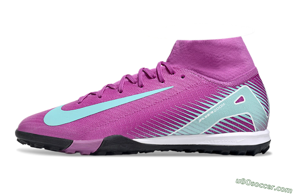 Nike Air Zoom Mercurial Superfly 10 Elite TF Artificial Turf Soccer Shoes - Red/Jade/White 2