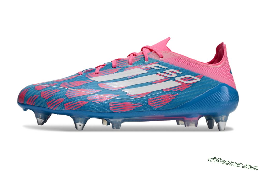 Adidas F50 Elite SG Soft Ground Soccer Cleats - Blue/Pink 2