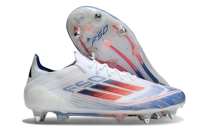 Adidas F50 Elite SG Soft Ground Soccer Cleats - White/Blue/Red
