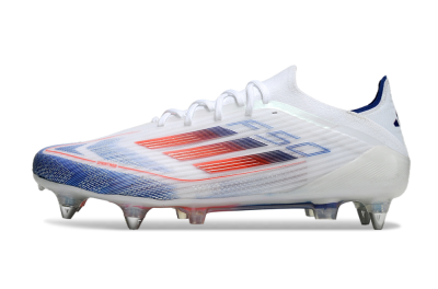 Adidas F50 Elite SG Soft Ground Soccer Cleats - White/Blue/Red