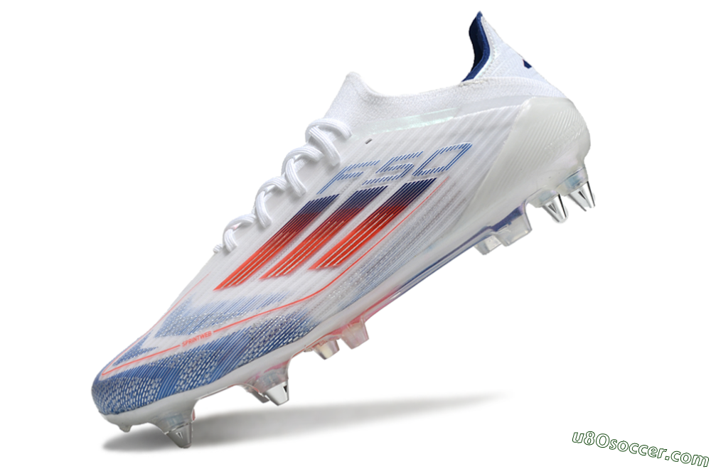 Adidas F50 Elite SG Soft Ground Soccer Cleats - White/Blue/Red 5