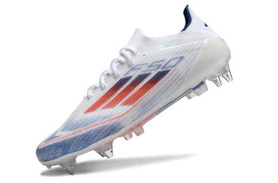 Adidas F50 Elite SG Soft Ground Soccer Cleats - White/Blue/Red