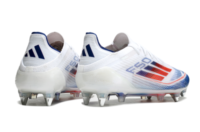 Adidas F50 Elite SG Soft Ground Soccer Cleats - White/Blue/Red