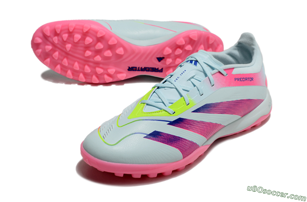 Adidas Predator 24 Elite TF Artificial Turf Soccer Shoes - Jade/Pink/Yellow 3
