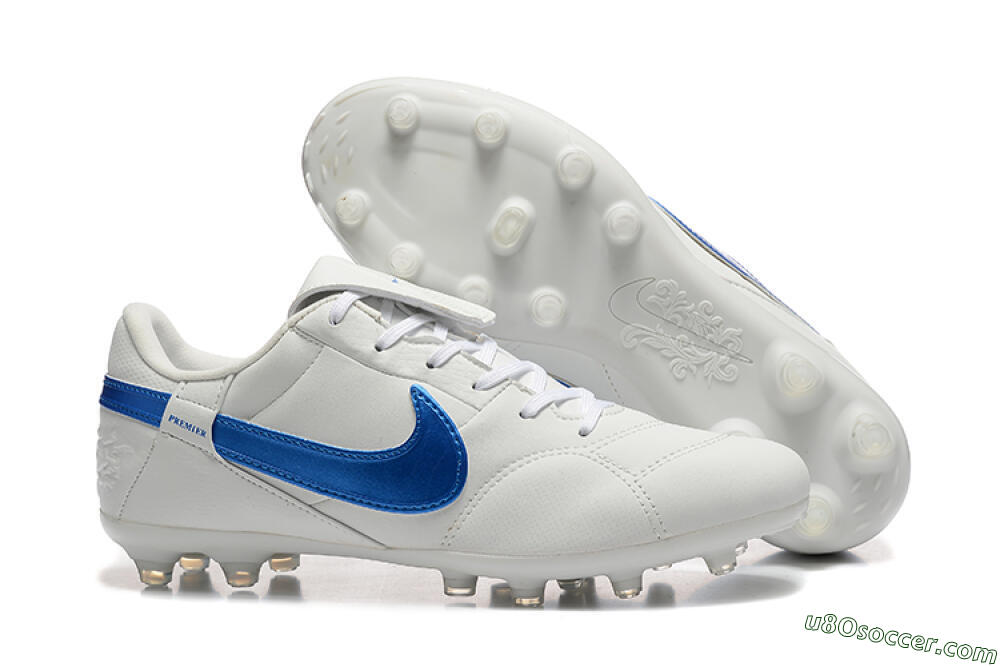 Nike The Premier 3 FG Firm Ground Soccer Cleats - Beige/Blue/White 1