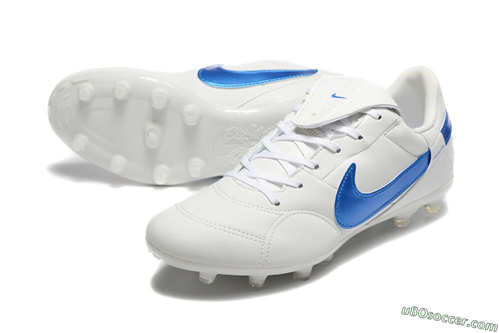 Nike The Premier 3 FG Firm Ground Soccer Cleats - Beige/Blue/White 3