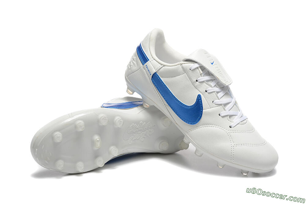 Nike The Premier 3 FG Firm Ground Soccer Cleats - Beige/Blue/White 4