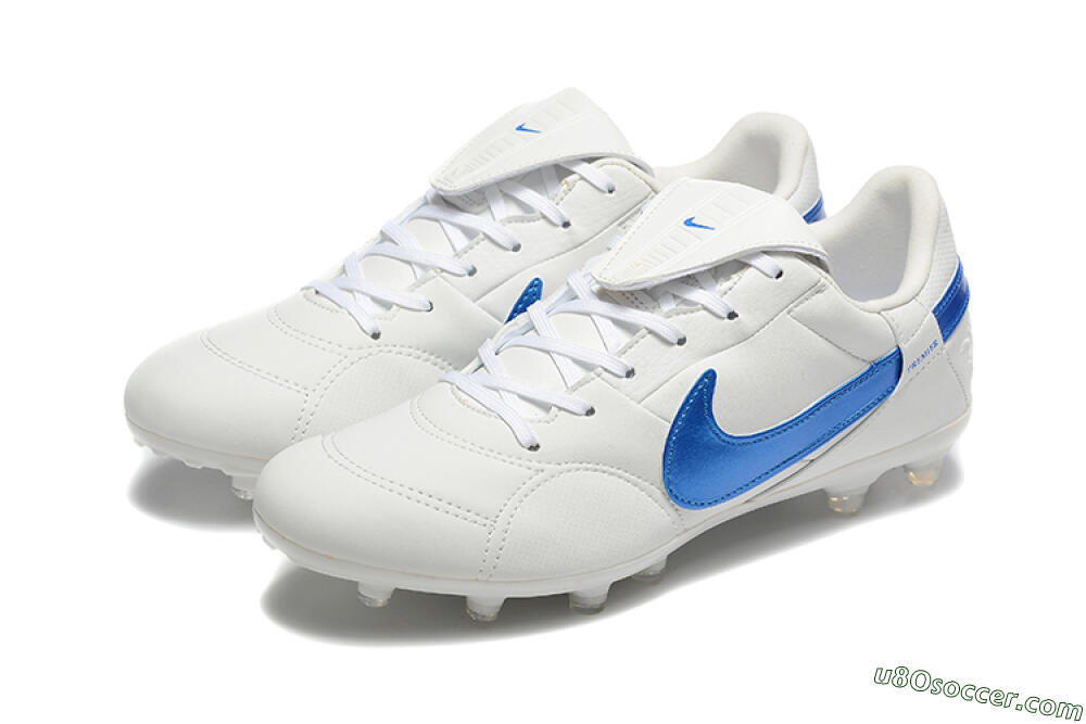 Nike The Premier 3 FG Firm Ground Soccer Cleats - Beige/Blue/White 5