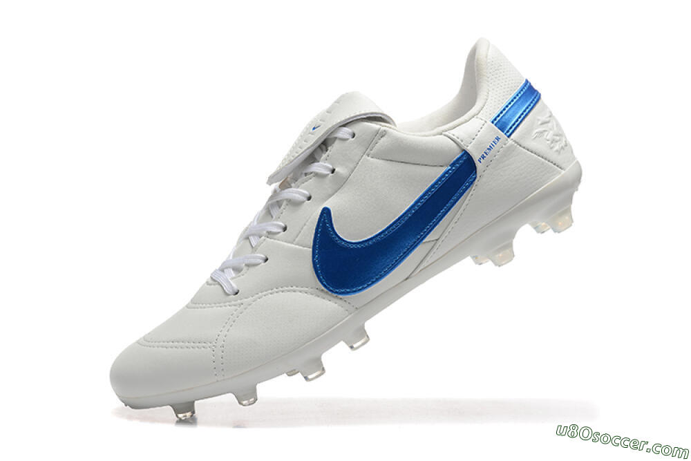 Nike The Premier 3 FG Firm Ground Soccer Cleats - Beige/Blue/White 8