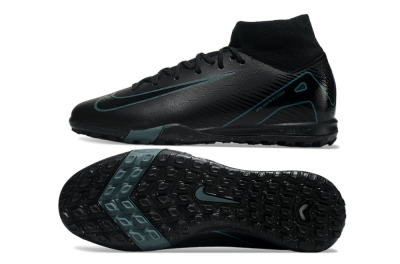 Nike Air Zoom Mercurial Superfly 10 Elite TF Artificial Turf Soccer Shoes - Black/Green/Silver