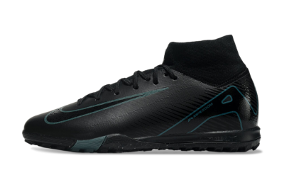 Nike Air Zoom Mercurial Superfly 10 Elite TF Artificial Turf Soccer Shoes - Black/Green/Silver