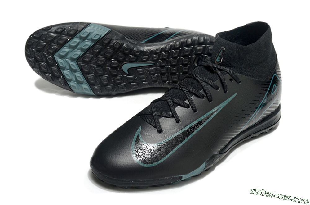 Nike Air Zoom Mercurial Superfly 10 Elite TF Artificial Turf Soccer Shoes - Black/Green/Silver 3
