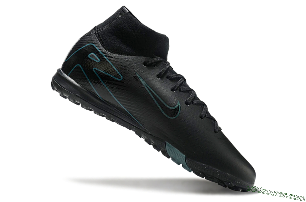 Nike Air Zoom Mercurial Superfly 10 Elite TF Artificial Turf Soccer Shoes - Black/Green/Silver 4
