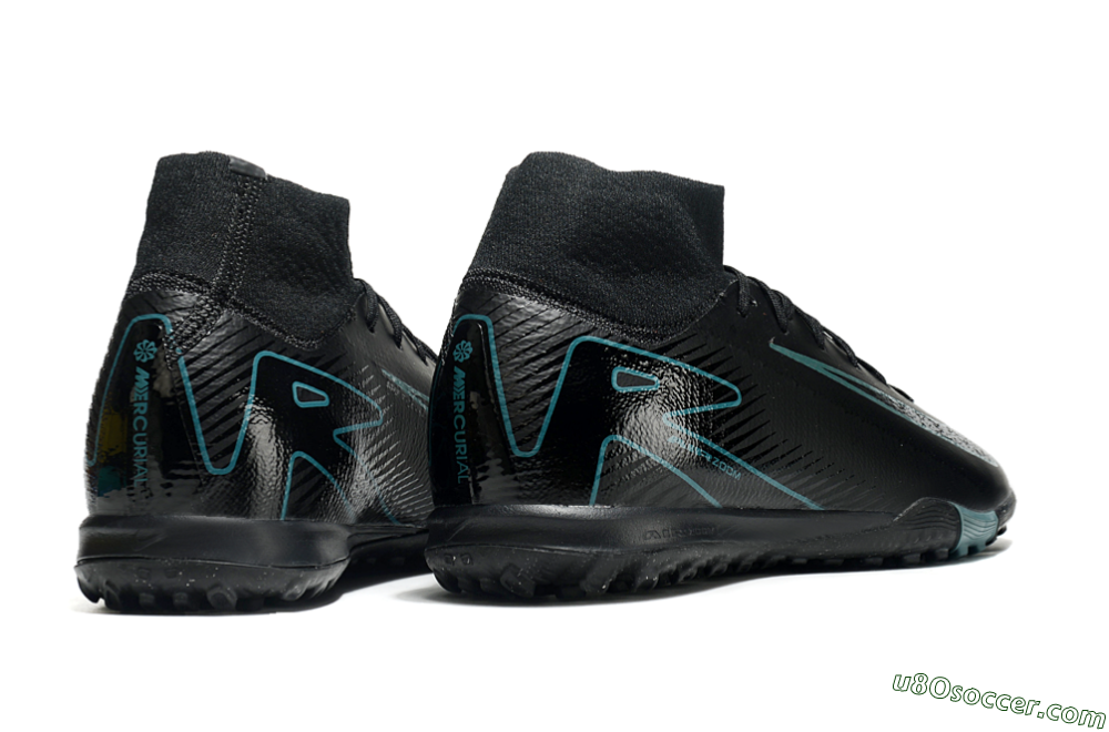 Nike Air Zoom Mercurial Superfly 10 Elite TF Artificial Turf Soccer Shoes - Black/Green/Silver 6