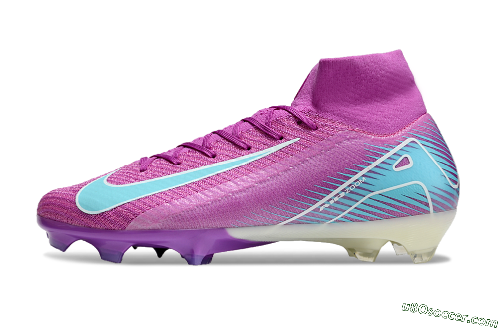 Nike Air Zoom Mercurial Superfly 10 Elite FG Firm Ground Soccer Cleats - Purple/Green 2
