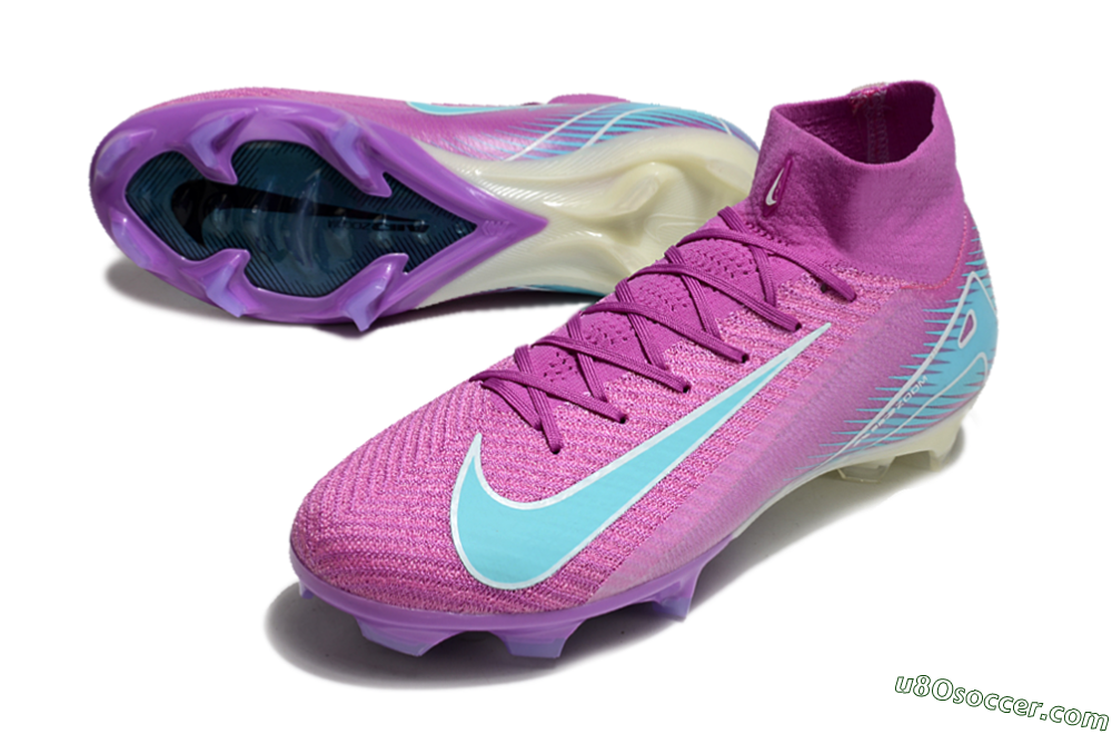 Nike Air Zoom Mercurial Superfly 10 Elite FG Firm Ground Soccer Cleats - Purple/Green 3