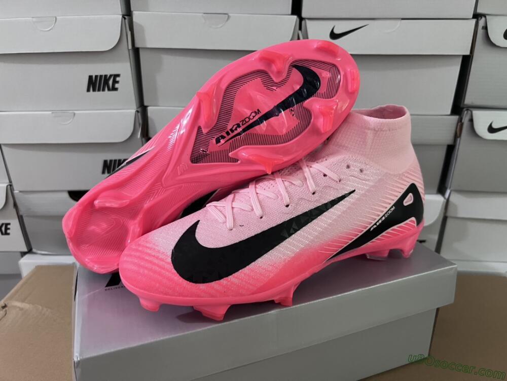 Nike Air Zoom Mercurial Superfly 10 Elite FG Firm Ground Soccer Cleats - Pink/Red/Black