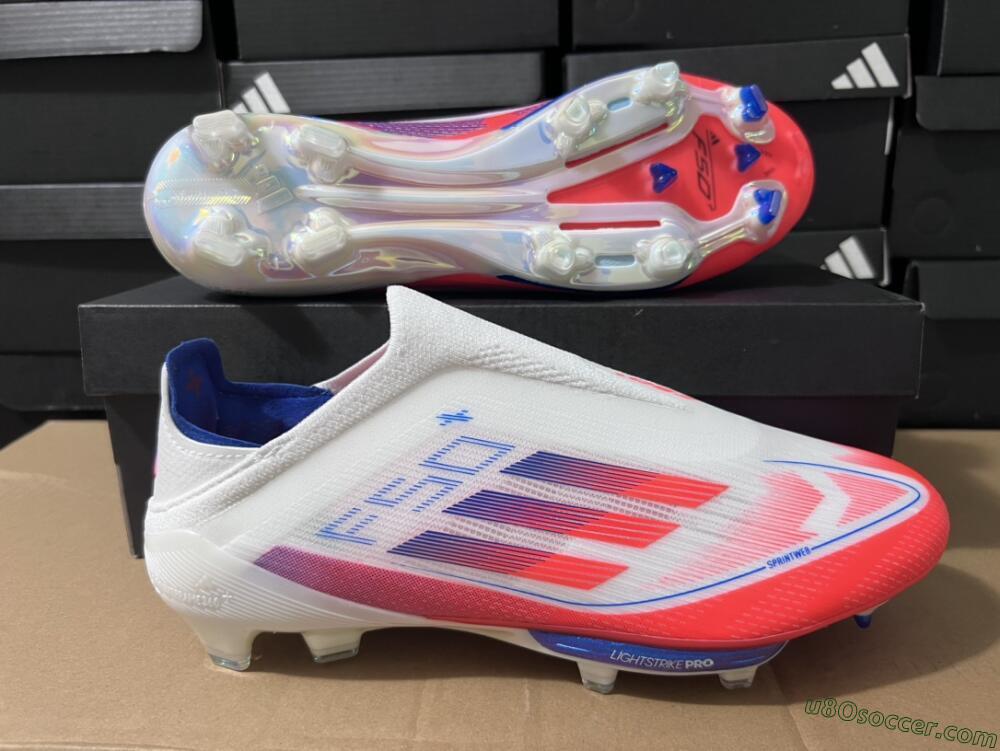 Adidas F50+ Lightstrike Pro Laceless FG Firm Ground Soccer Cleats - Red/White/Blue