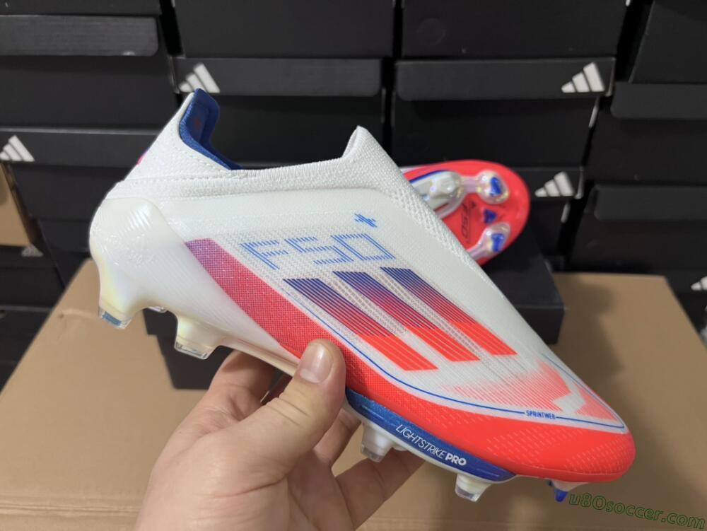 Adidas F50+ Lightstrike Pro Laceless FG Firm Ground Soccer Cleats - Red/White/Blue