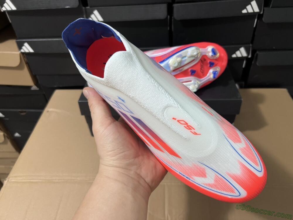 Adidas F50+ Lightstrike Pro Laceless FG Firm Ground Soccer Cleats - Red/White/Blue
