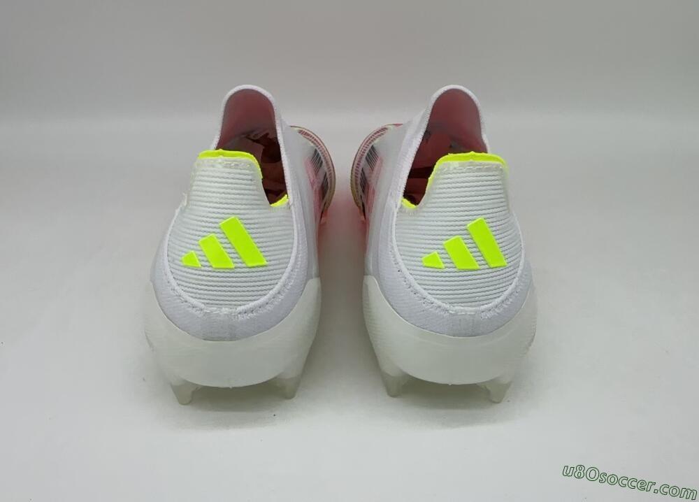 Adidas F50 Elite Laceless FG Firm Ground Soccer Cleats - White/Red/Black