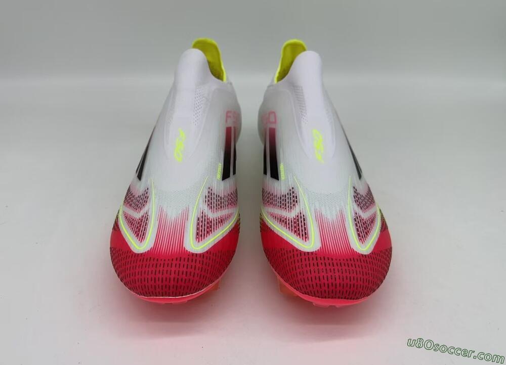 Adidas F50 Elite Laceless FG Firm Ground Soccer Cleats - White/Red/Black