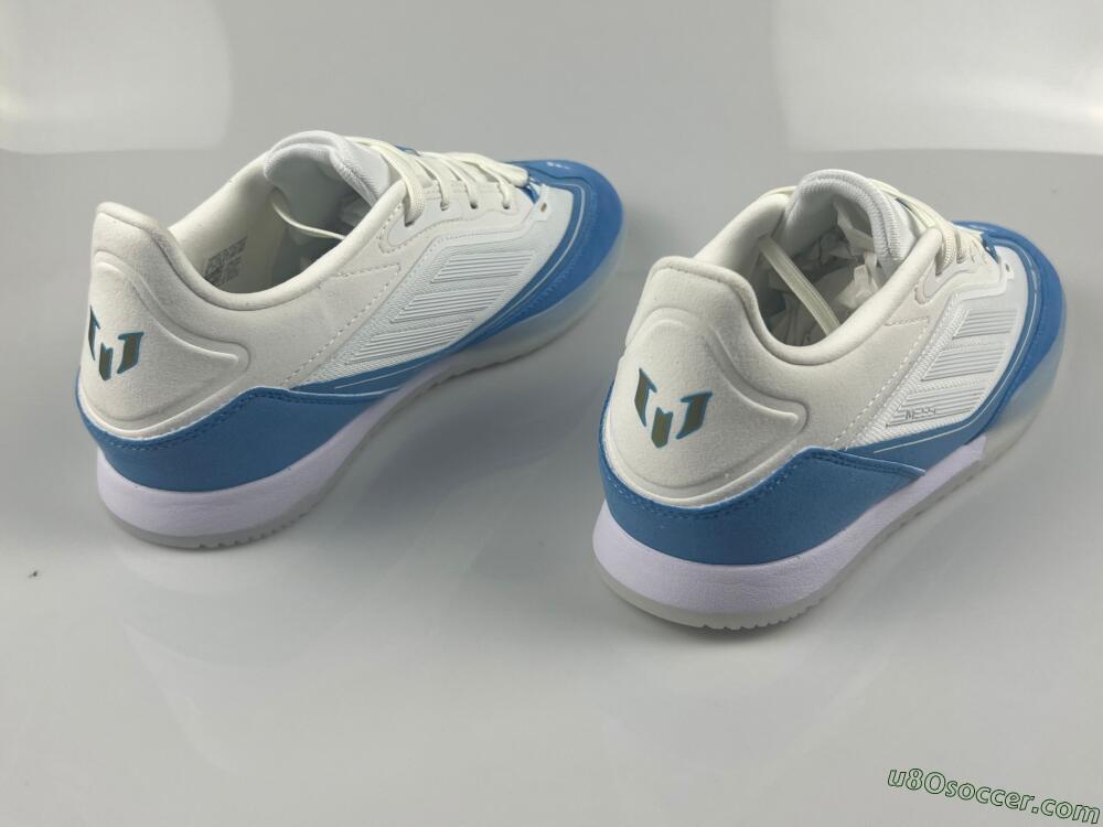 Messi Adizero F50 Freestyle IC Indoor & Futsal Soccer Shoes - White/Blue/Grey
