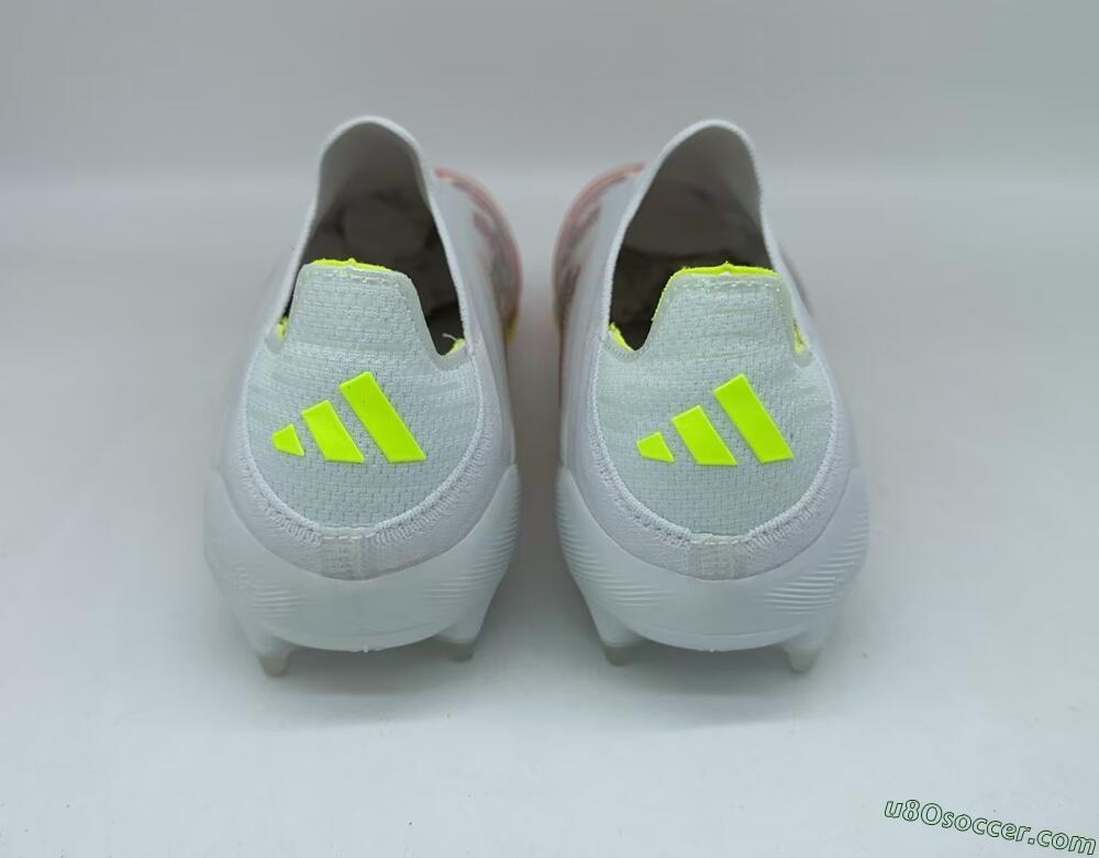 Adidas F50+ Lightstrike Pro Laceless FG Firm Ground Soccer Cleats - White/Red/Yellow/Black