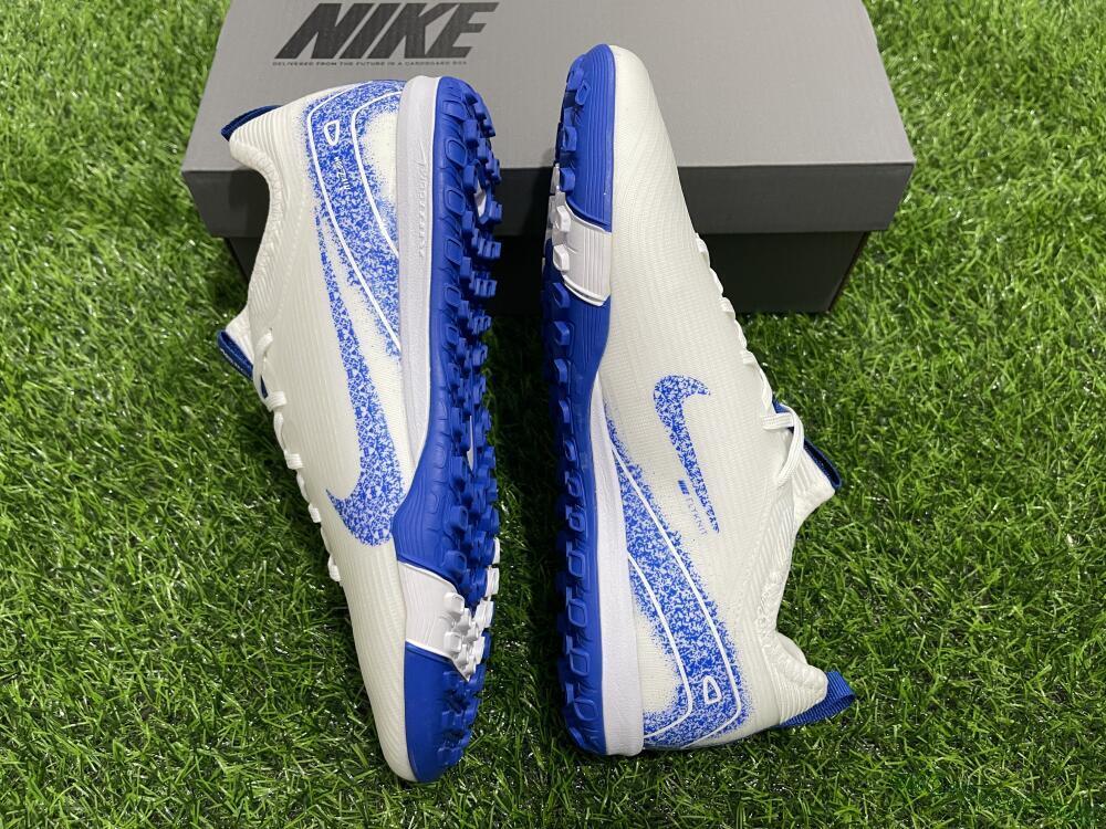 Nike Air Zoom Mercurial Vapor 16 Pro TF Artificial Turf Soccer Shoes - White/Blue