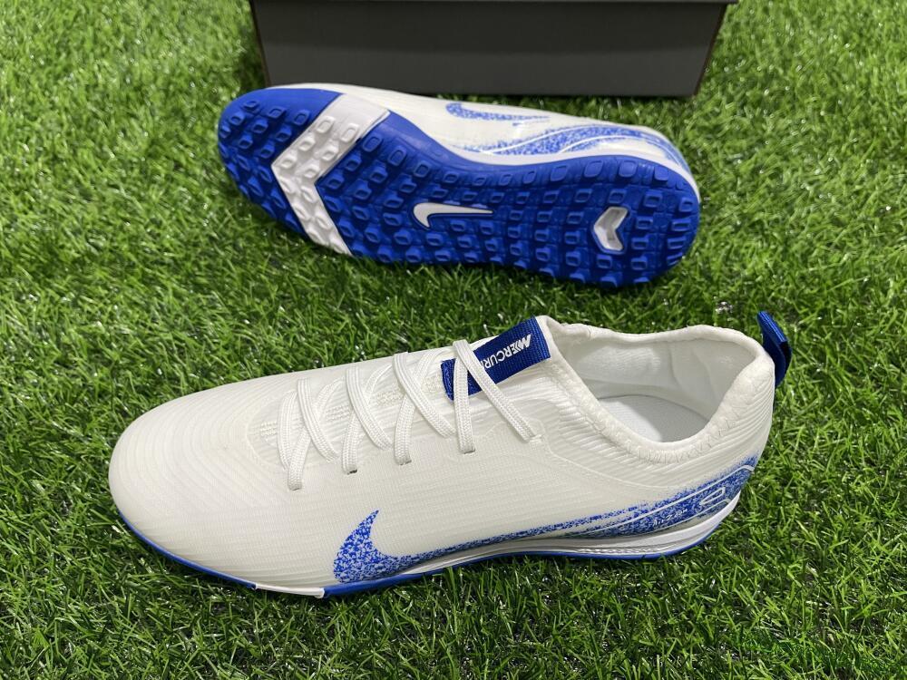 Nike Air Zoom Mercurial Vapor 16 Pro TF Artificial Turf Soccer Shoes - White/Blue
