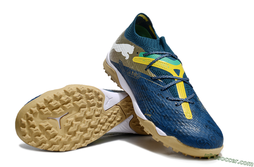 Puma x Neymar Future 7 Ultimate bna TF Artificial Turf Soccer Shoes - Blue/Yellow/Green 3