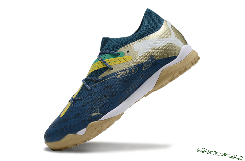 Puma x Neymar Future 7 Ultimate bna TF Artificial Turf Soccer Shoes - Blue/Yellow/Green 5