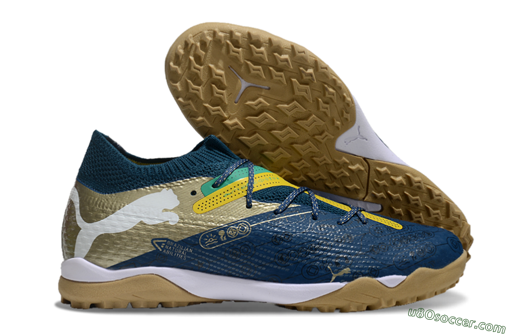 Puma x Neymar Future 7 Ultimate bna TF Artificial Turf Soccer Shoes - Blue/Yellow/Green 1