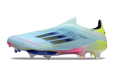 Adidas F50+ Lightstrike Elite Laceless FG Firm Ground Soccer Cleats - Blue/Yellow/Pink